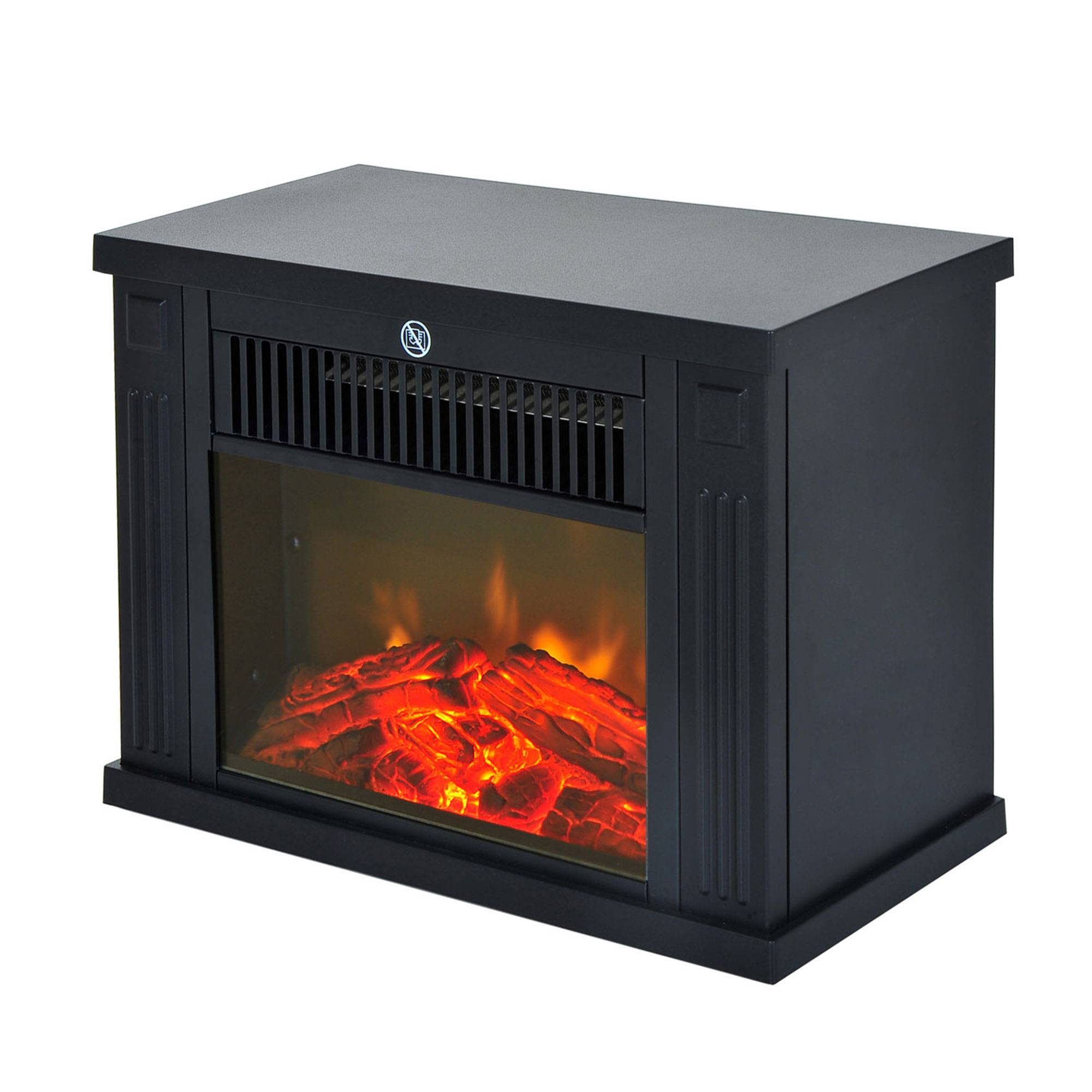 Cheminée électrique avec chauffage, cheminée électrique avec effet flamme LED, cheminée décorative 600/1200 W, poêle-cheminée électrique, noir - Image 2