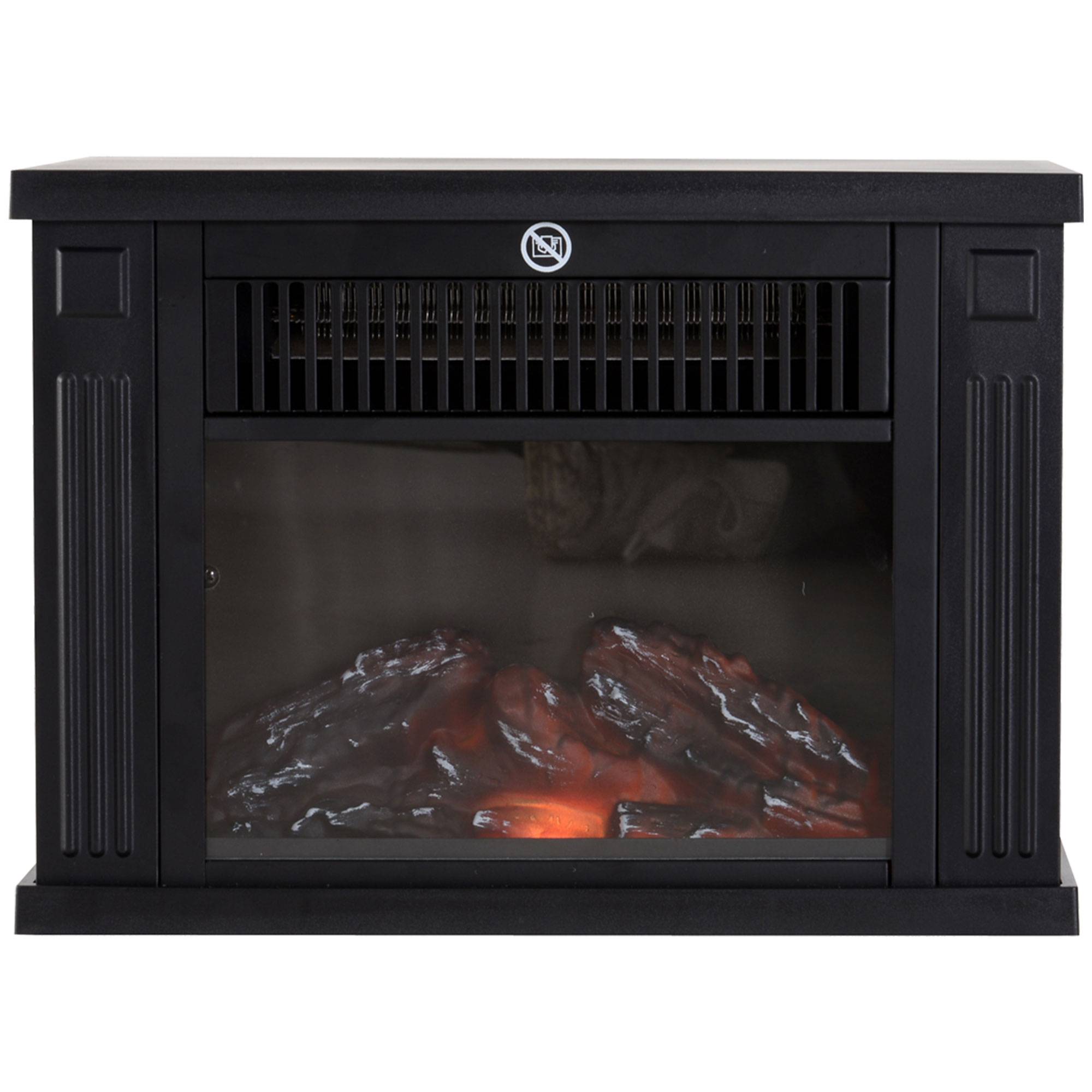 Cheminée électrique avec chauffage, cheminée électrique avec effet flamme LED, cheminée décorative 600/1200 W, poêle-cheminée électrique, noir - Image 1