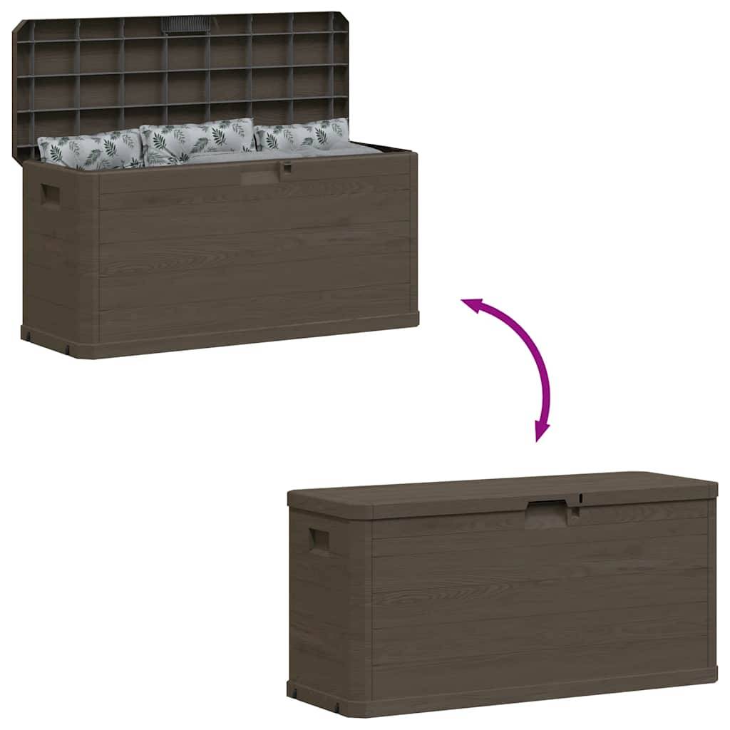 Coffre de Jardin Plastique Aspect Bois Résistant aux Intempéries 280L Marron 117x45x56 cm – ComfortXL Outdoor Living - Image 7