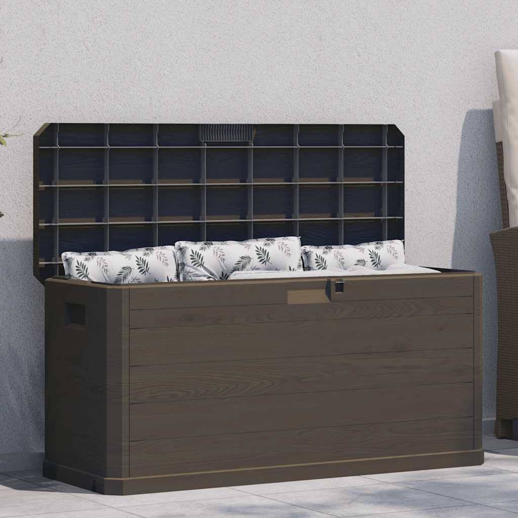 Coffre de Jardin Plastique Aspect Bois Résistant aux Intempéries 280L Marron 117x45x56 cm – ComfortXL Outdoor Living