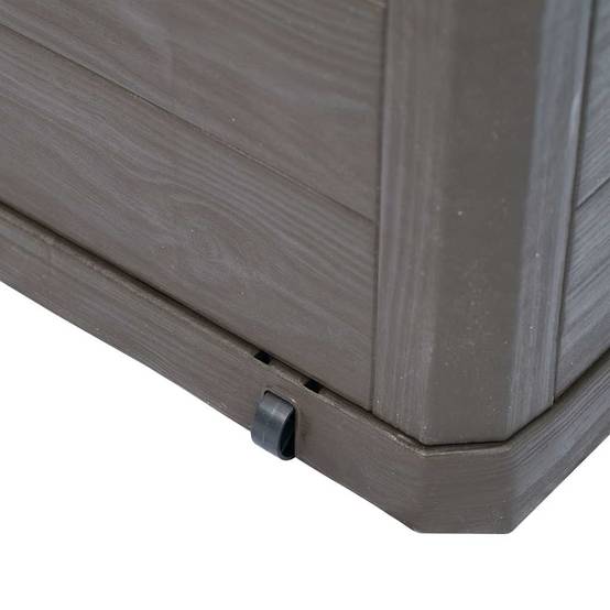 Coffre de Jardin Plastique Aspect Bois Résistant aux Intempéries 280L Marron 117x45x56 cm – ComfortXL Outdoor Living - Image 8