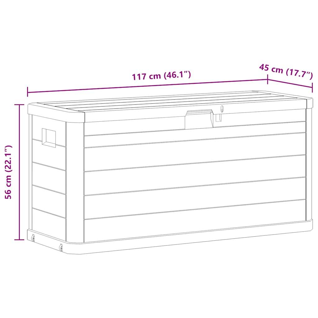 Coffre de Jardin Plastique Aspect Bois Résistant aux Intempéries 280L Marron 117x45x56 cm – ComfortXL Outdoor Living - Image 6