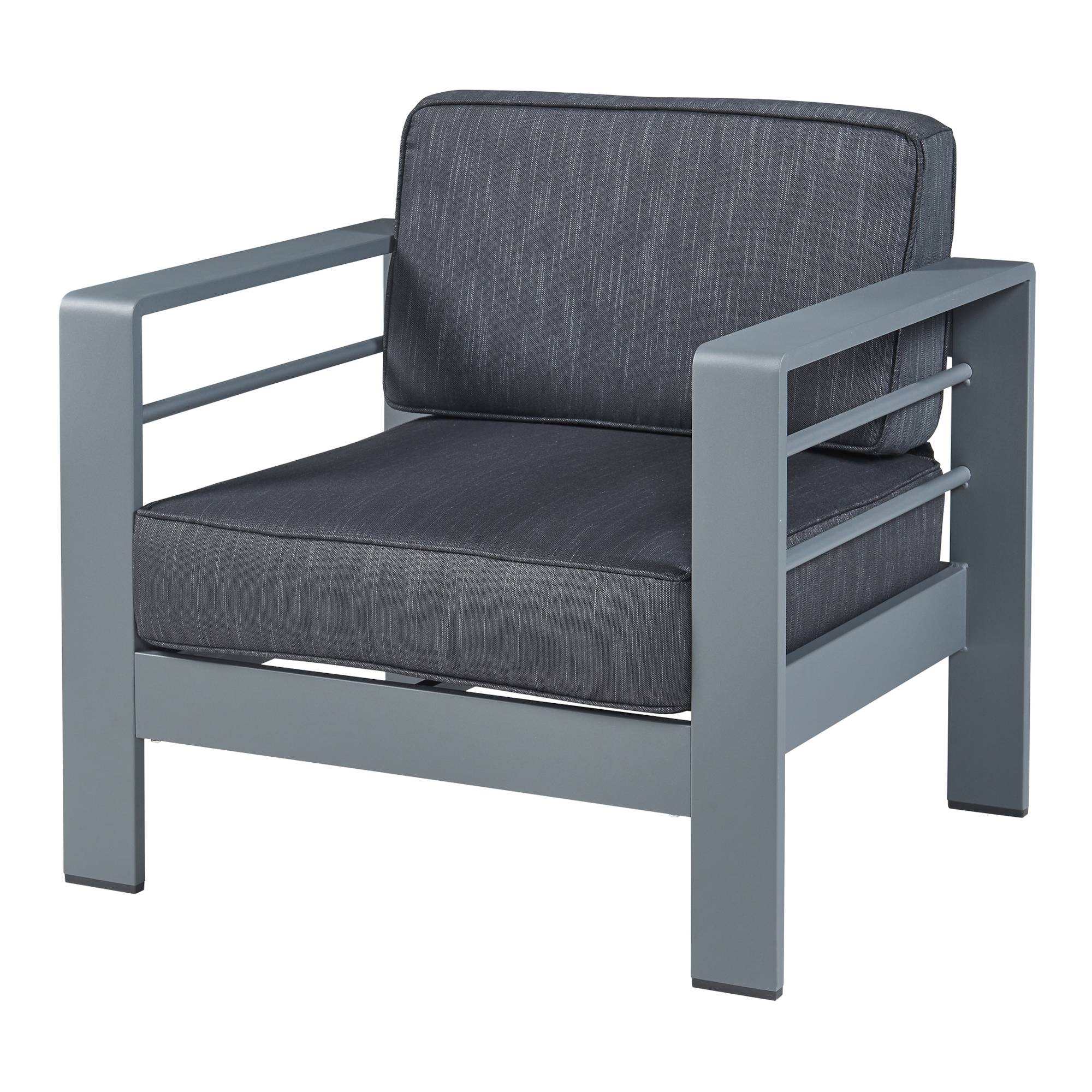 Casa.Pro - Salon de jardin 2 pièces Avise table d'appoint avec fauteuil anthracite gris foncé casa.pro - Imagen 2