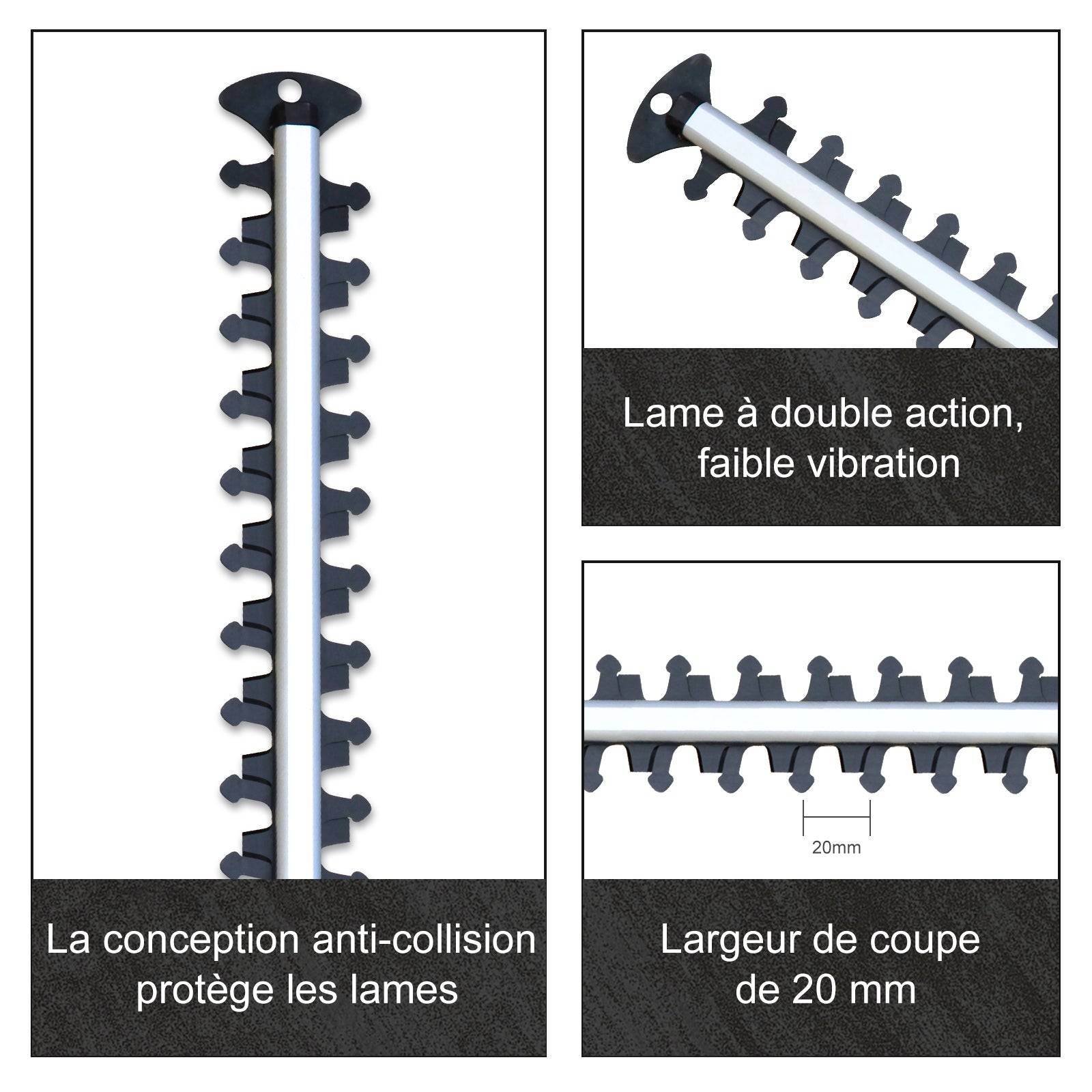 Taille-haie électrique 710 W, longueur de lame 610 mm, 1800 tr/min - Image 2