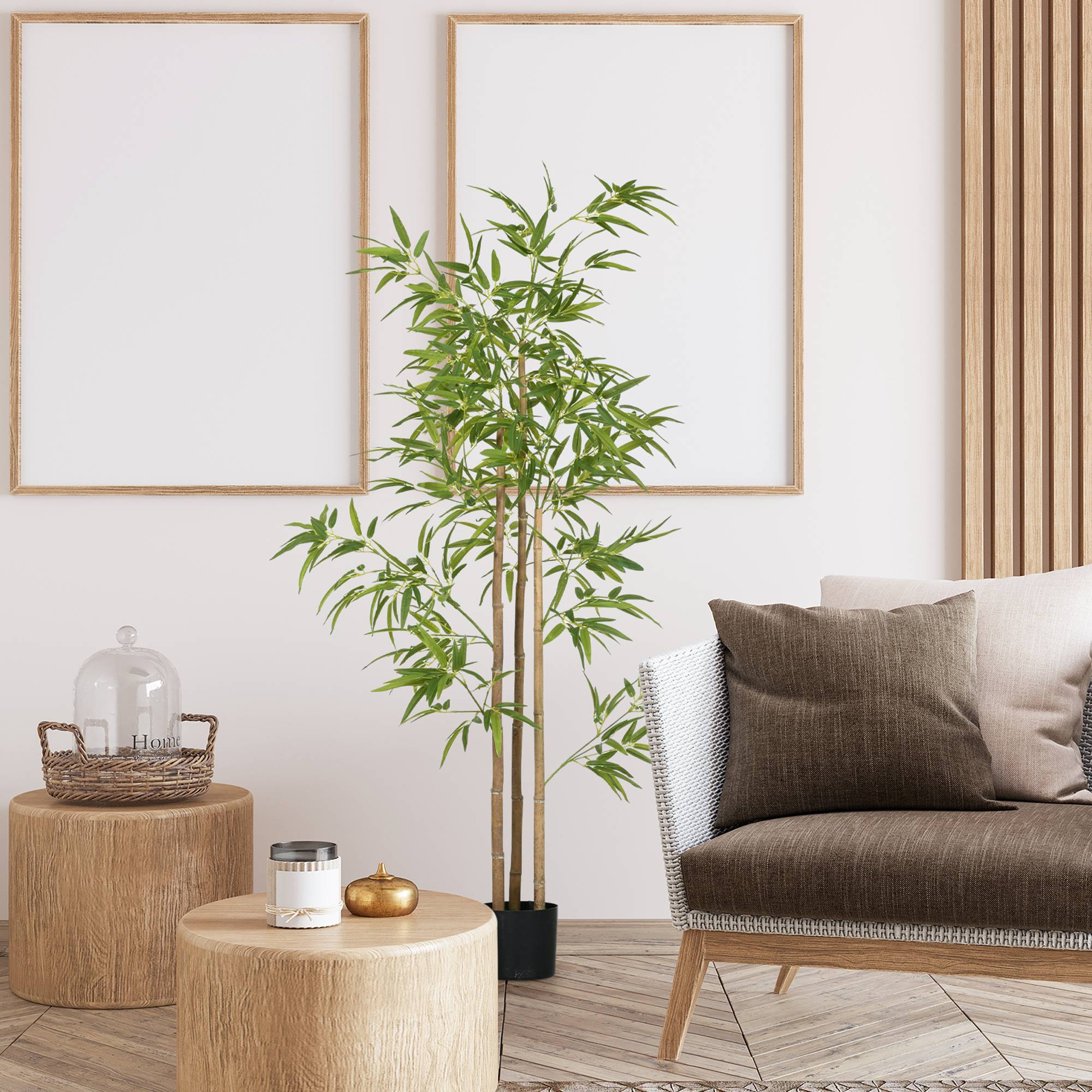 Bambou artificiel plastique vert 17 x 17 x 180 cm - PANGIVO - Image 4