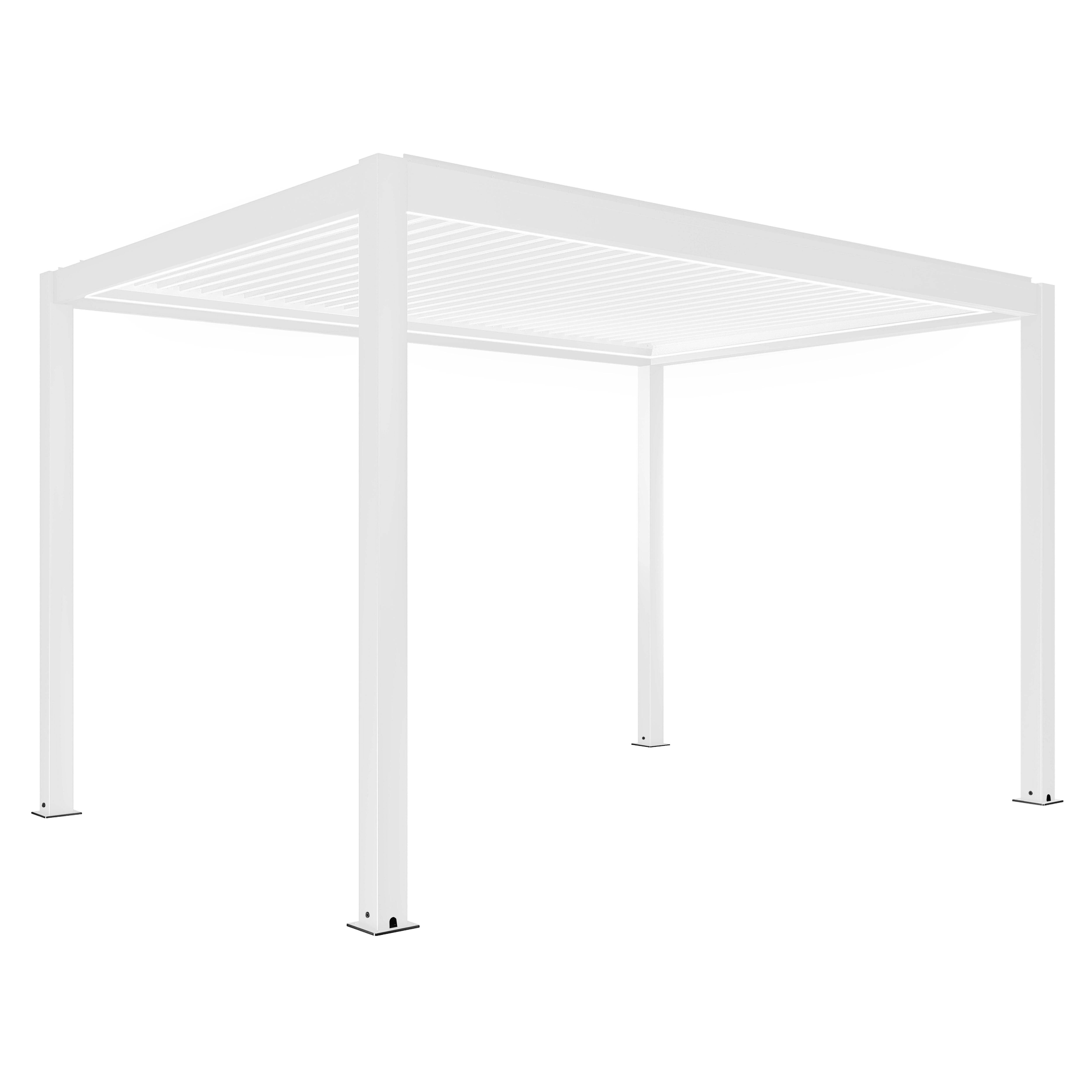 Oviala - Pergola bioclimatique autoportée motorisée éclairée 3x4m 1 store Kavala - Oviala - Imagen 3
