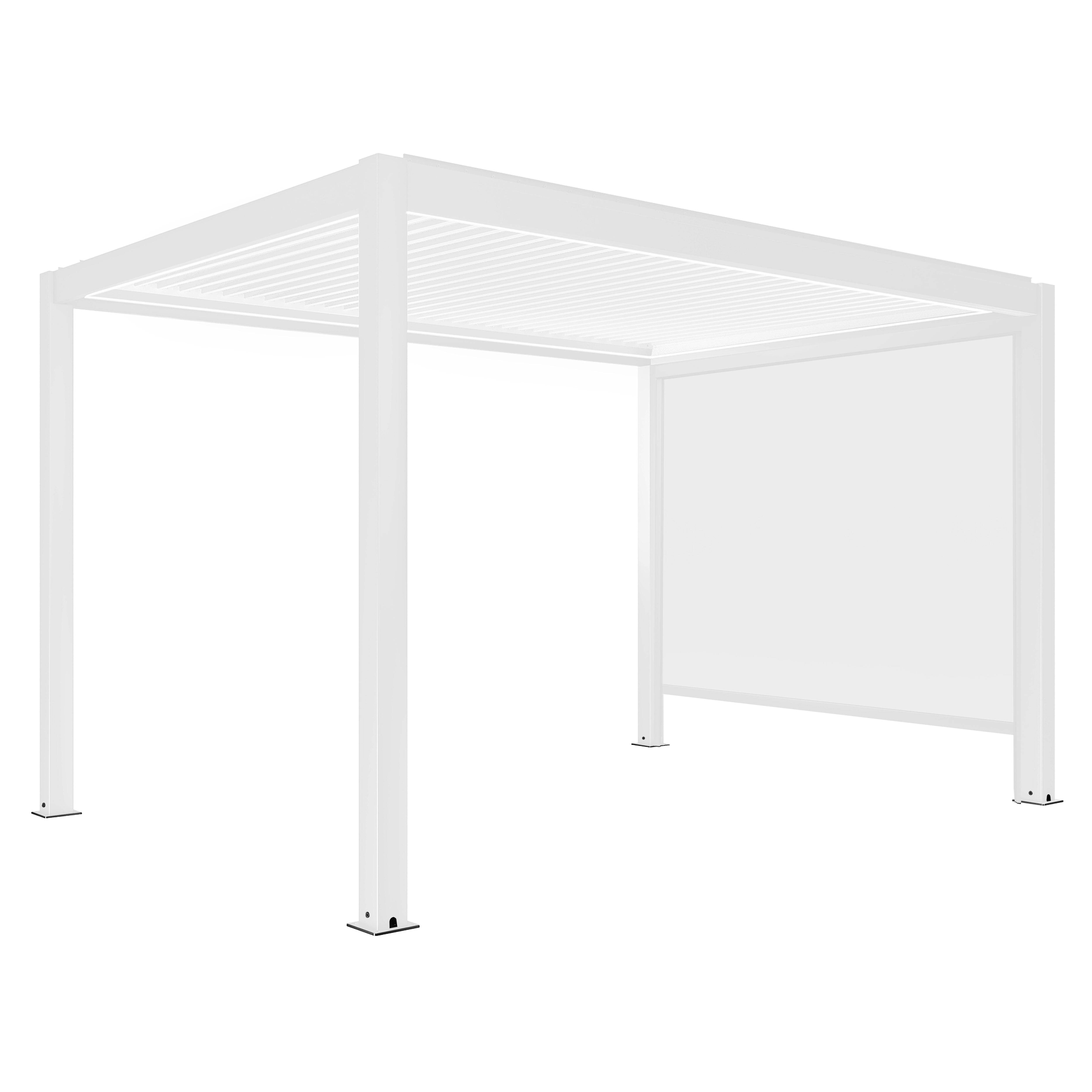 Oviala - Pergola bioclimatique autoportée motorisée éclairée 3x4m 1 store Kavala - Oviala - Imagen 2