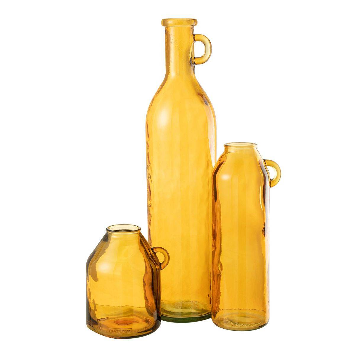 Vase Anse en Verre "Bouteille" 45cm Ocre - Image 2