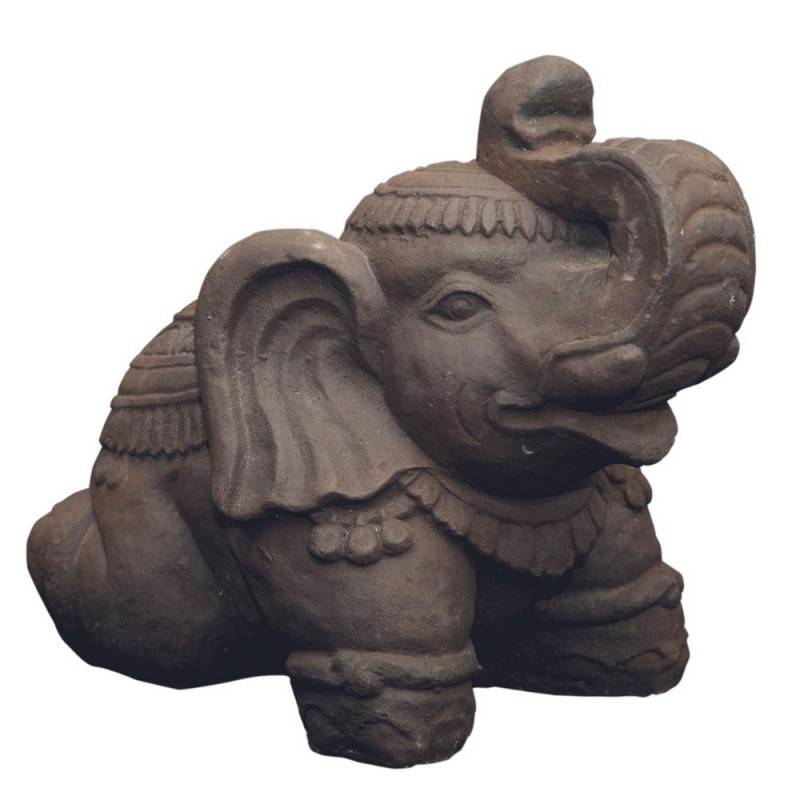 Jardinex - Statuette jardin éléphant sacré 30 cm - Gris anthracite 30 cm - Jardinex - Imagen 1