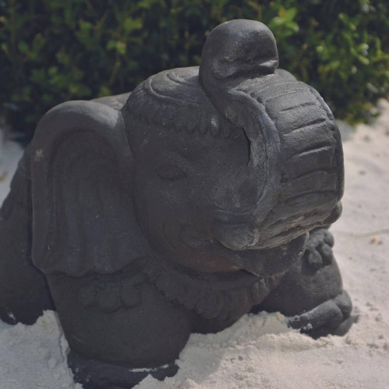 Jardinex - Statuette jardin éléphant sacré 30 cm - Gris anthracite 30 cm - Jardinex - Imagen 2
