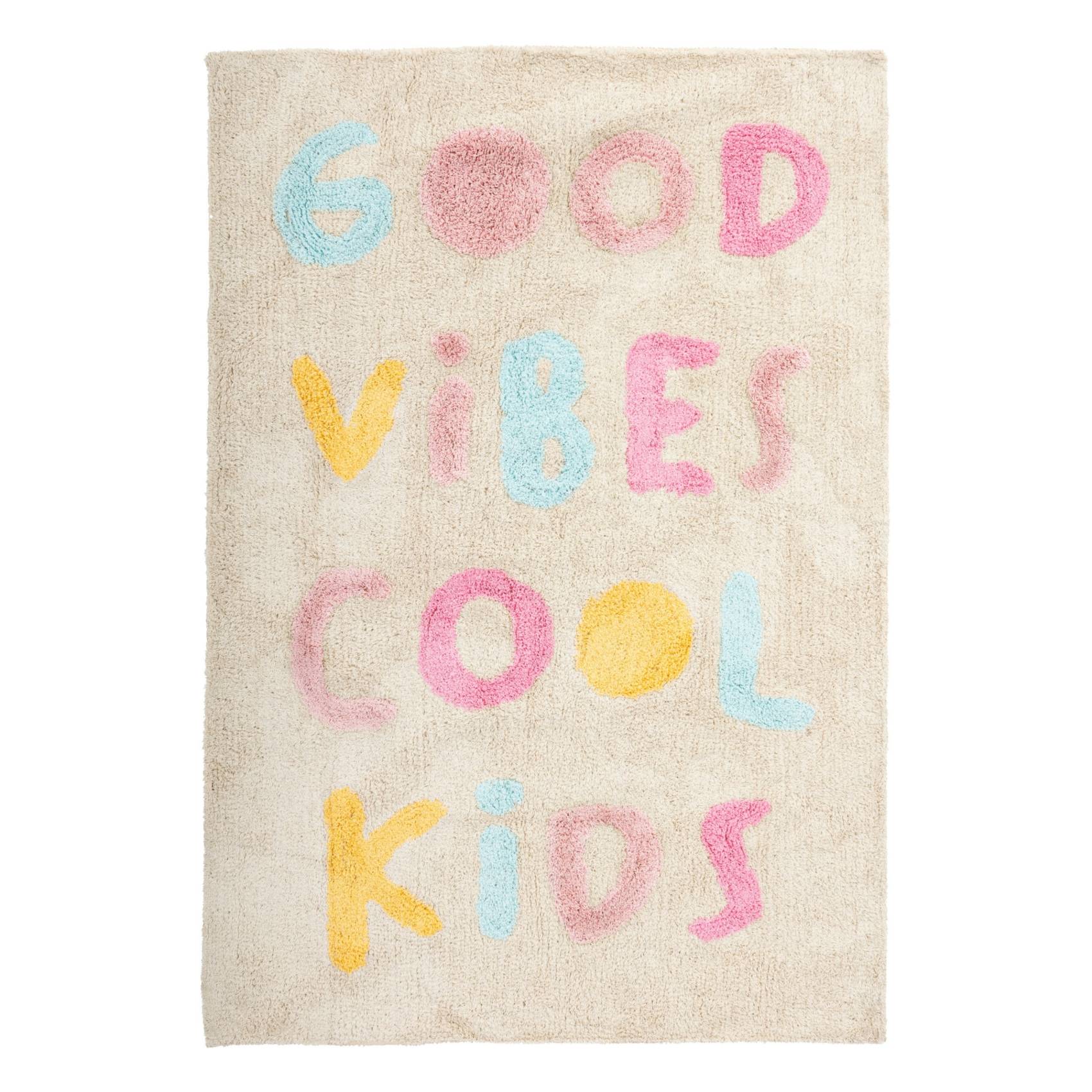 Tapis enfant tufté Good Vibes - ATMOSPHERA - Coton - Beige - Image 1