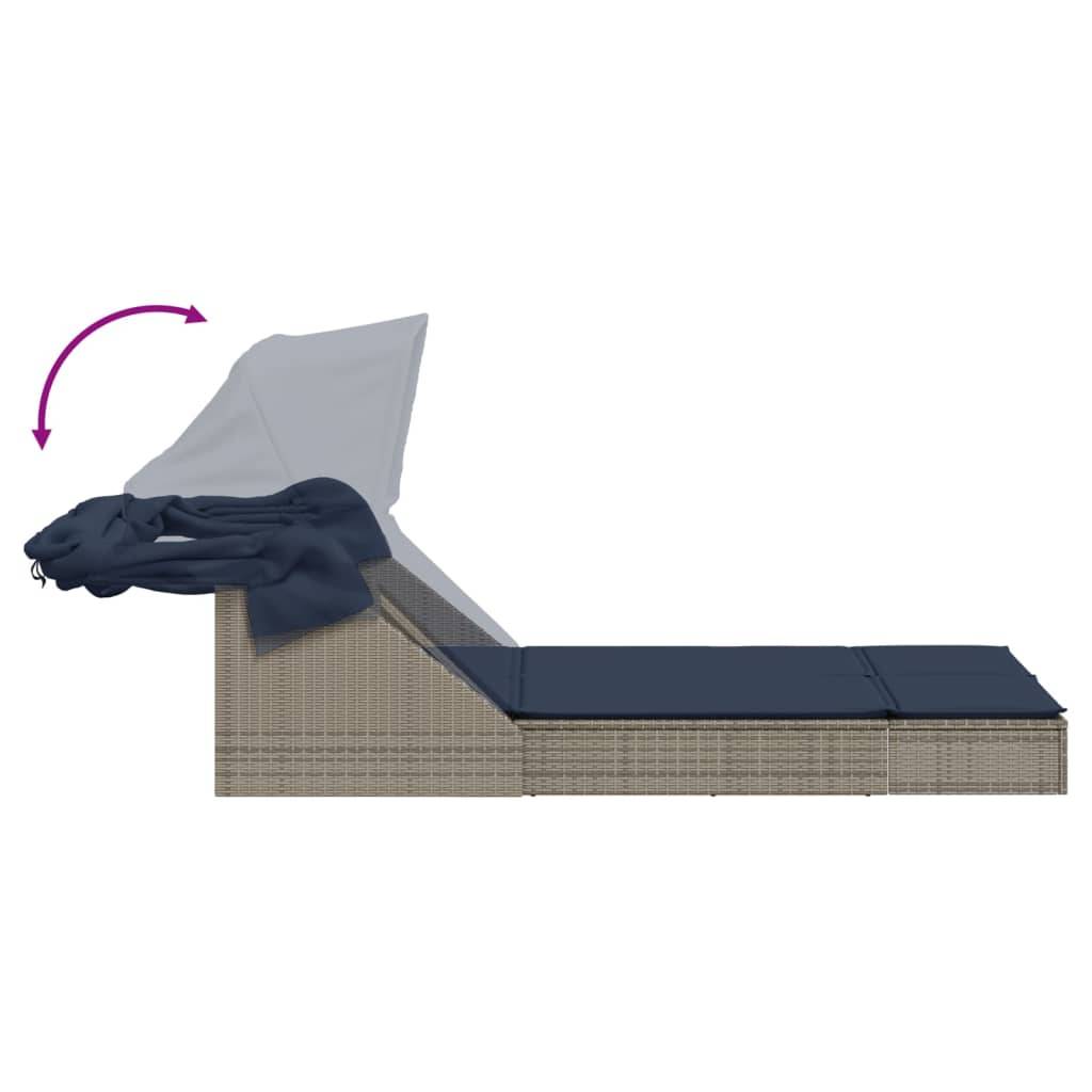 Transat Double de Jardin Résine Tressée avec Pare-Soleil Gris – ComfortXL Outdoor Living - Image 6