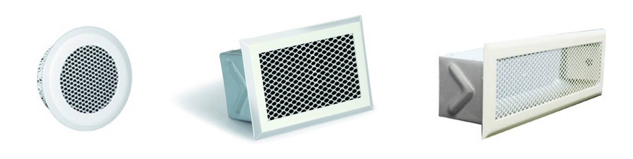 Grille rectangulaire de hotte blanche avec pare-chocs – 90 x 60 mm