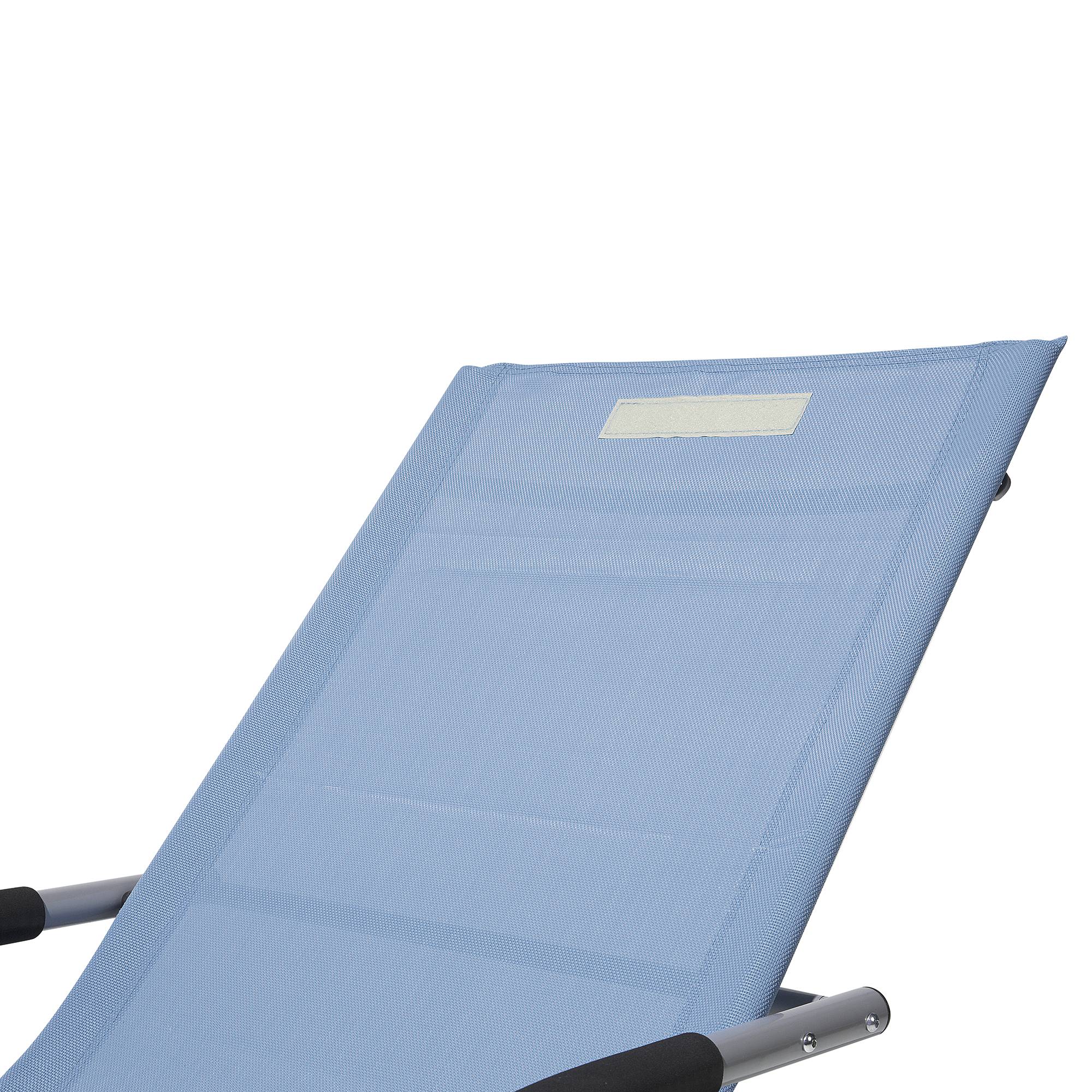 Beliani - Transat Bain de Soleil Fonction Bascule en Acier Noir et Textile Bleu Matières Durables et Design Moderne pour Jardin ou Terrasse Beliani - Imagen 8