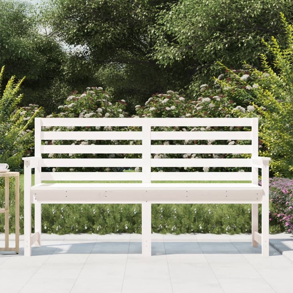 Maison Chic - Banc de jardin - Banc d'extérieur - Banquette blanc 159,5x48x91,5 cm bois massif de pin - Imagen 3
