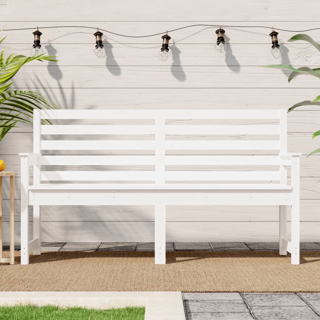Maison Chic - Banc de jardin - Banc d'extérieur - Banquette blanc 159,5x48x91,5 cm bois massif de pin - Imagen 2