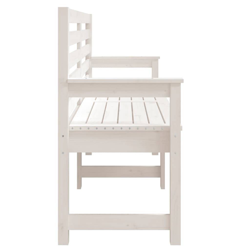 Maison Chic - Banc de jardin - Banc d'extérieur - Banquette blanc 159,5x48x91,5 cm bois massif de pin - Imagen 5