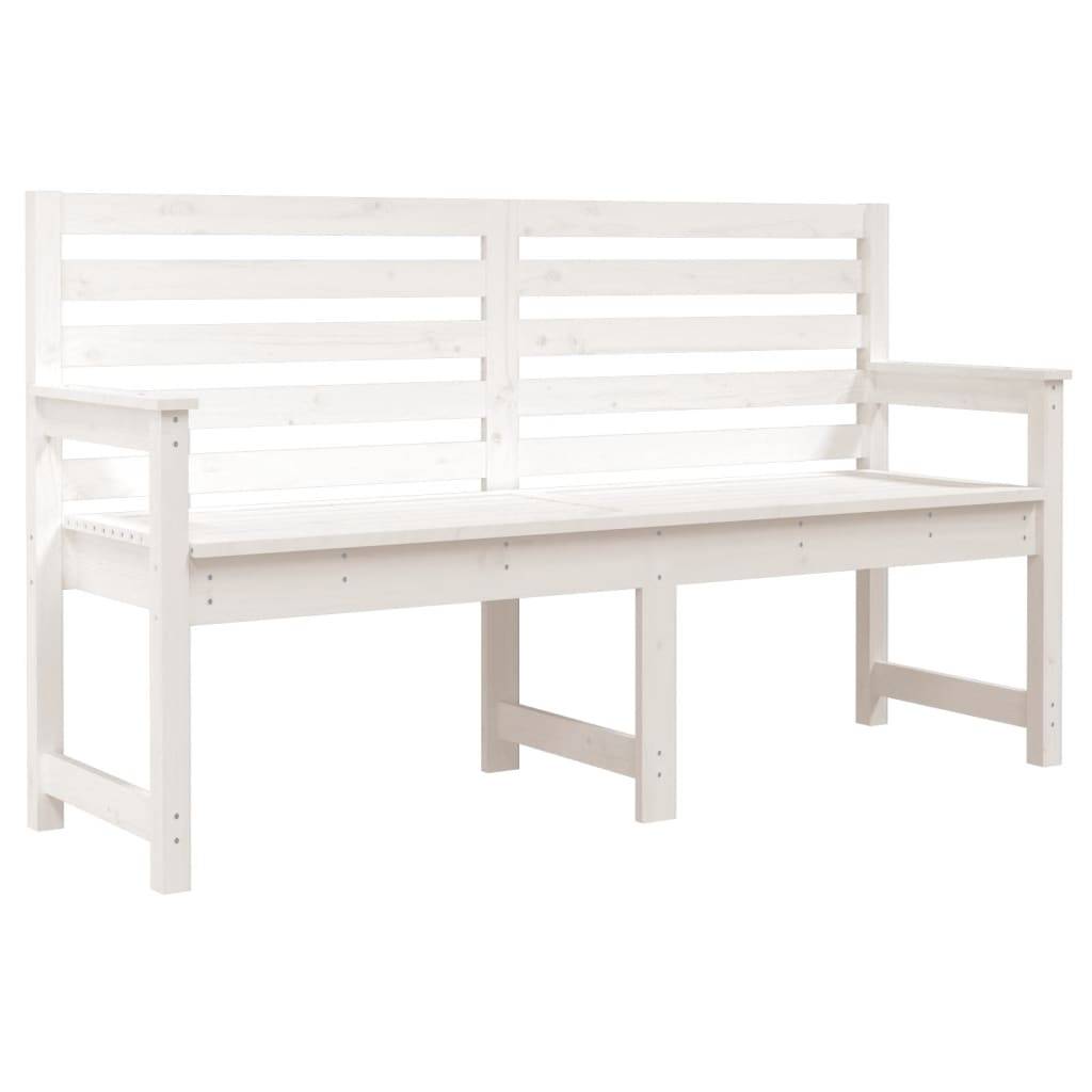Maison Chic - Banc de jardin - Banc d'extérieur - Banquette blanc 159,5x48x91,5 cm bois massif de pin - Imagen 1