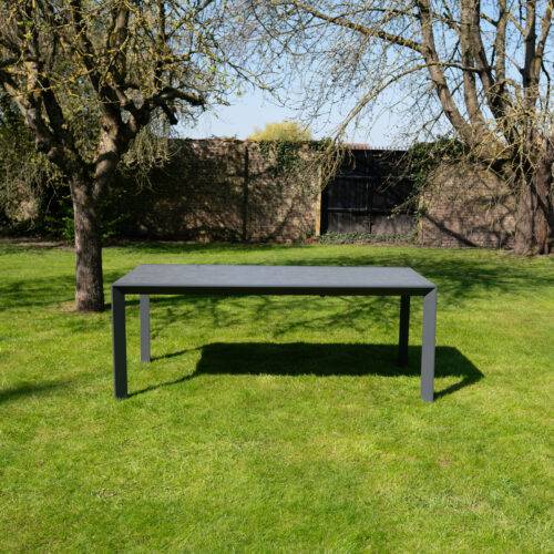 Wilsa Garden - Table de jardin aluminium et verre effet pierre 8/12P extensible MODULO