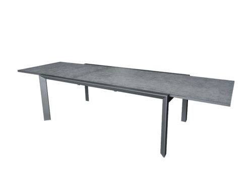 Table de jardin 8/12p en aluminium et plateau en verre Gris MODULO - Image 2