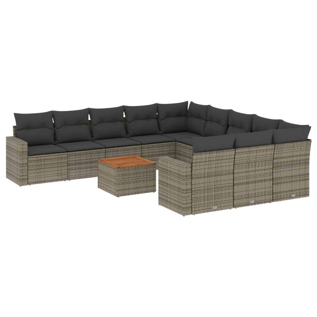 ComfortXL - Salon de Jardin Modulable Gris 11 Places en Résine Tressée Coussins Gris Foncé – ComfortXL Outdoor Living - Image 2