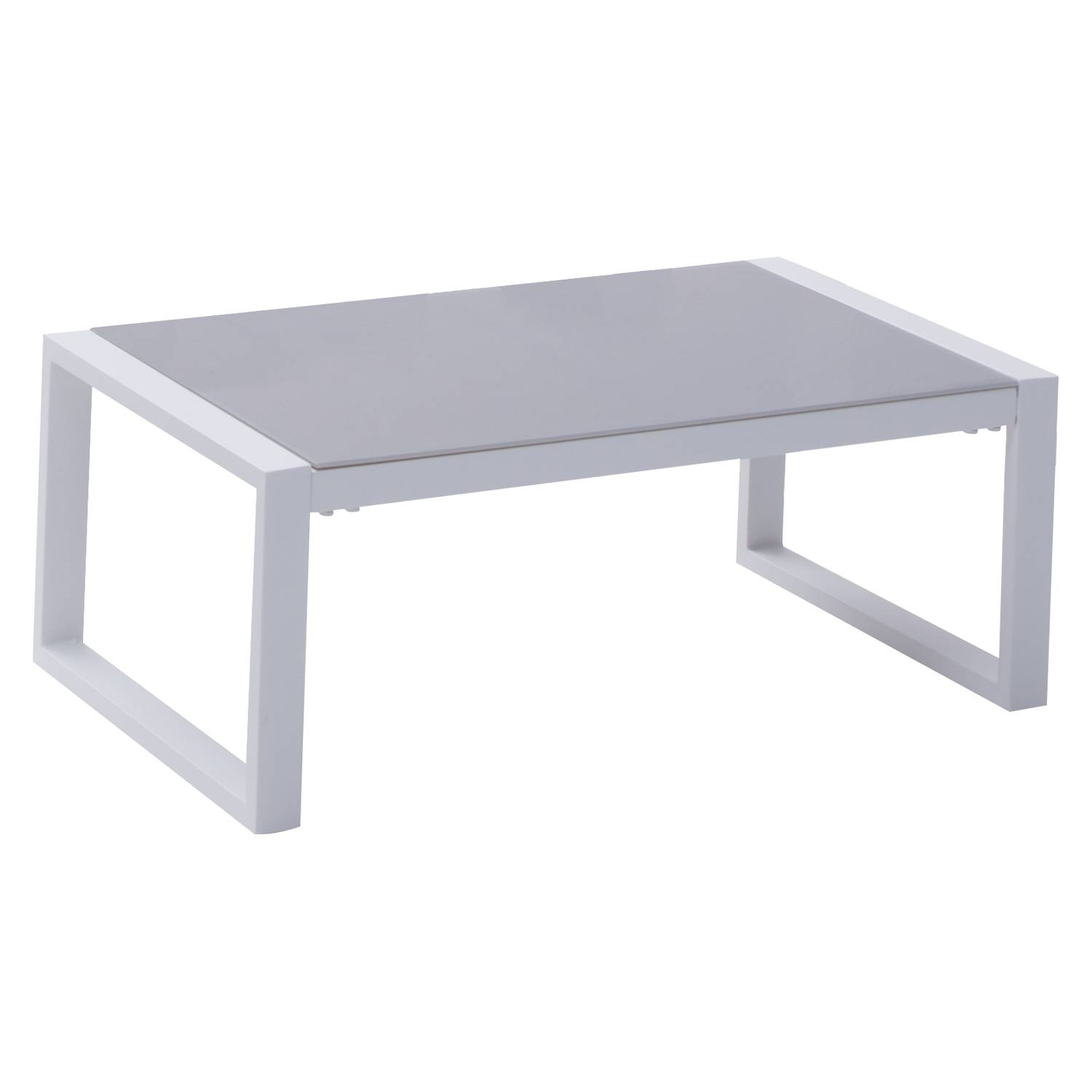Happy Garden - Salon de jardin IBIZA en tissu bleu 4 places - aluminium blanc - HAPPY GARDEN - Image 5