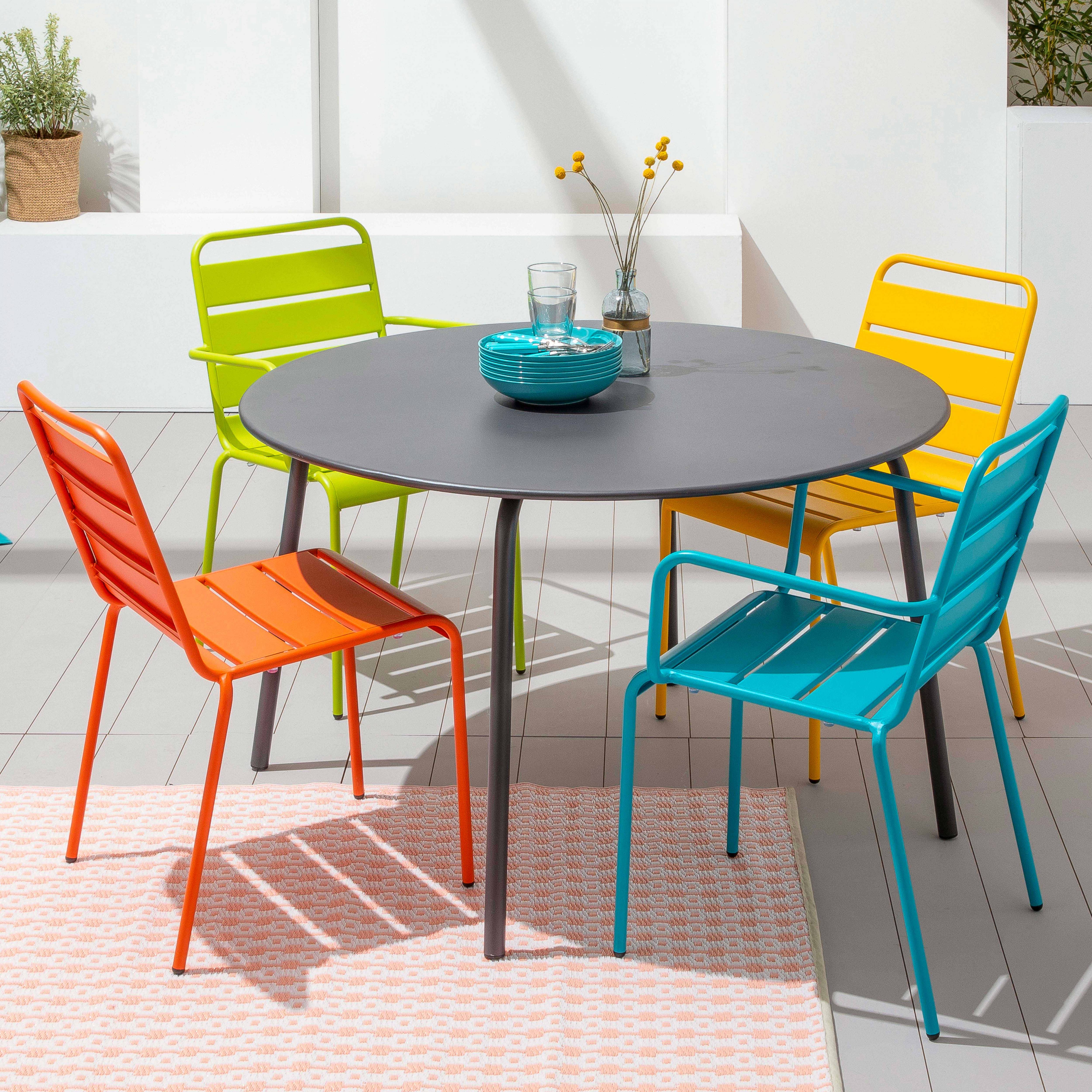 Oviala - Chaise de jardin en métal jaune Palavas - Oviala - Image 6