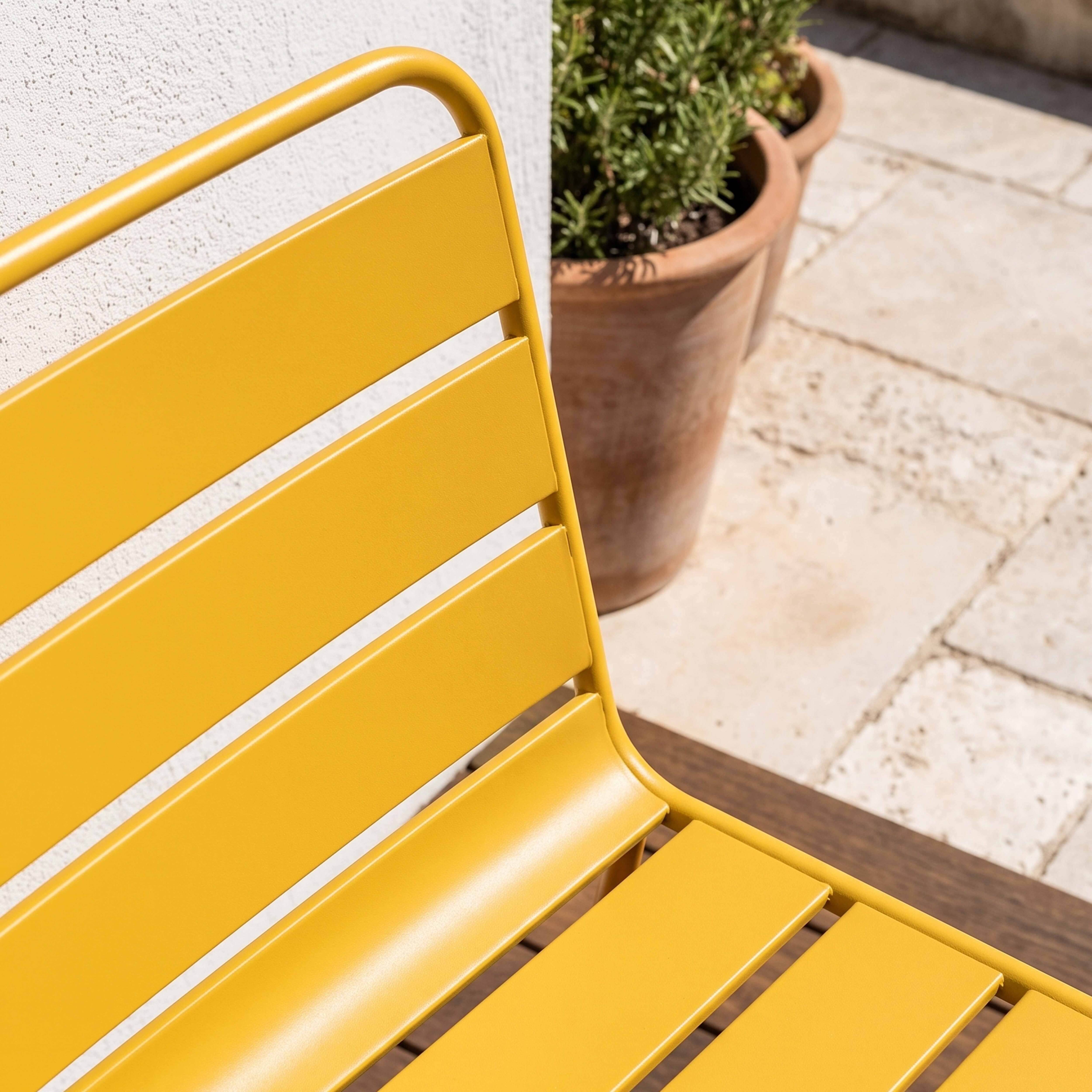 Oviala - Chaise de jardin en métal jaune Palavas - Oviala - Imagen 3