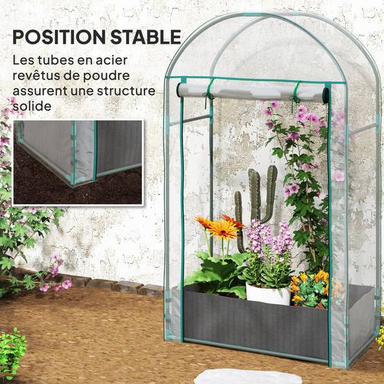 Mini serre de jardin Plastique Transparent 89x50x152 cm - Image 9