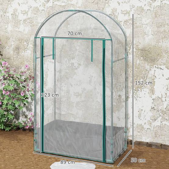 Mini serre de jardin Plastique Transparent 89x50x152 cm - Image 5
