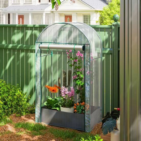 Mini serre de jardin Plastique Transparent 89x50x152 cm - Image 4