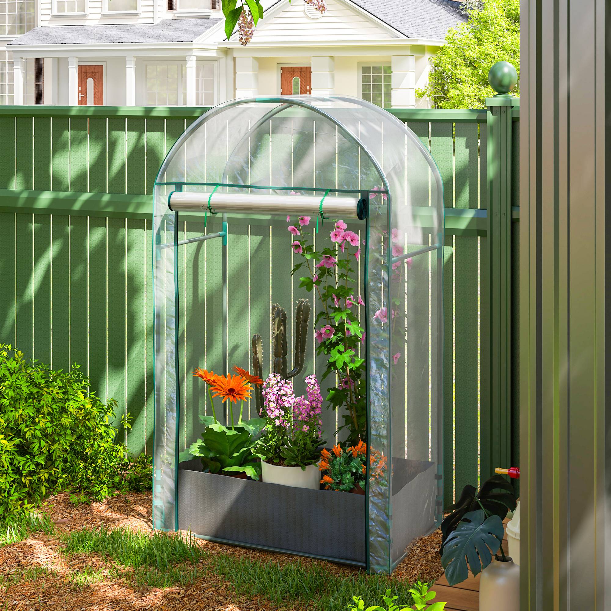 Mini serre de jardin Plastique Transparent 89x50x152 cm - Image 4