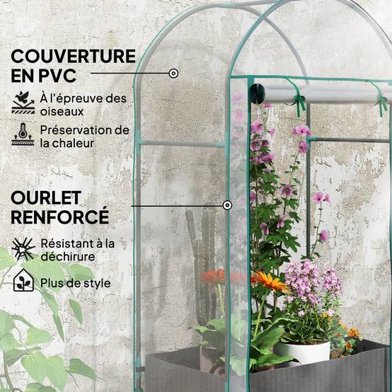 Mini serre de jardin Plastique Transparent 89x50x152 cm - Image 6