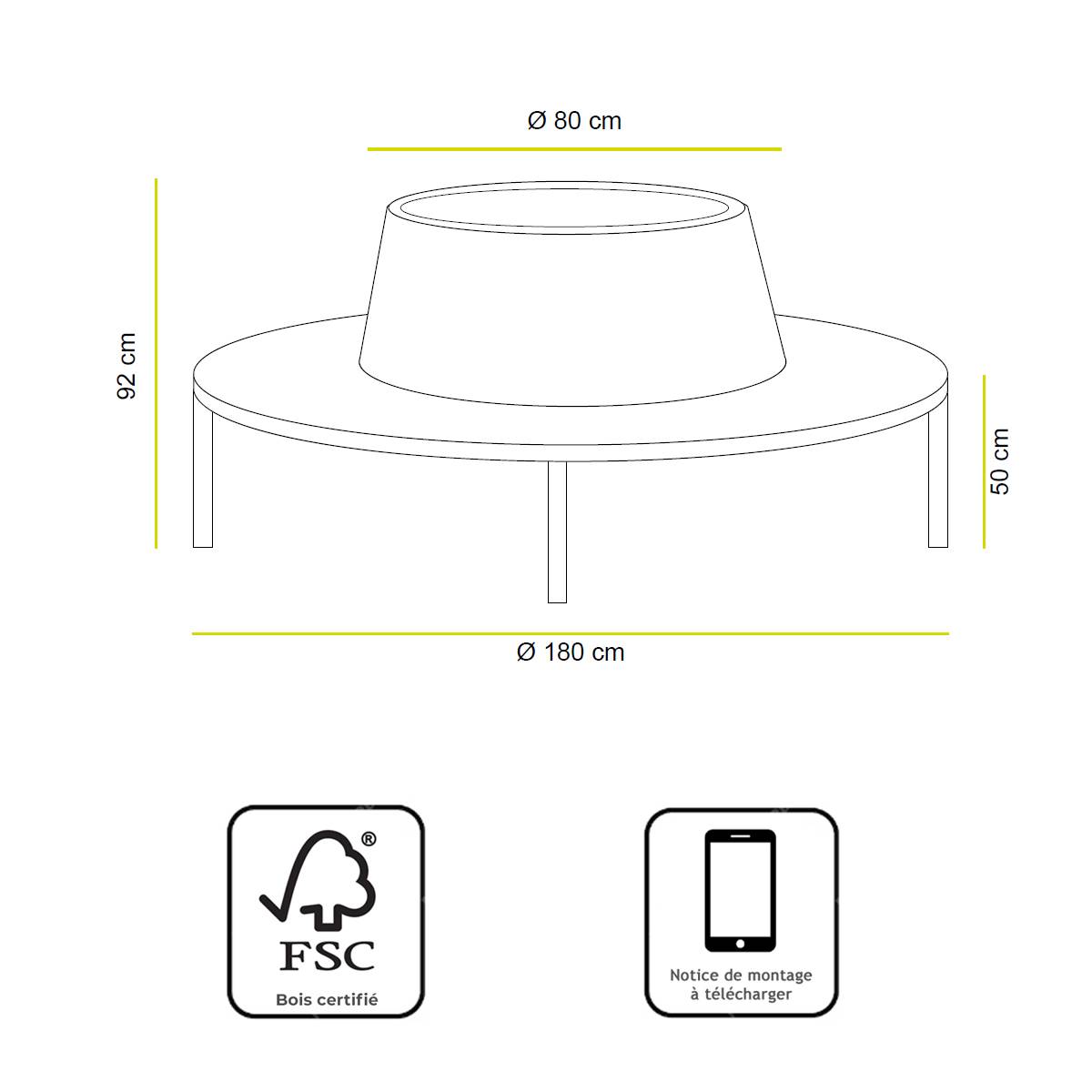 Teck'Attitude - Banc circulaire en teck massif tour d'arbre 360°, Westminster - TECK'Attitude - Imagen 6