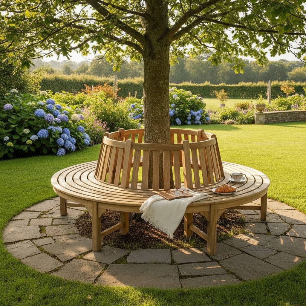 Teck'Attitude - Banc circulaire en teck massif tour d'arbre 360°, Westminster - TECK'Attitude - Imagen 4
