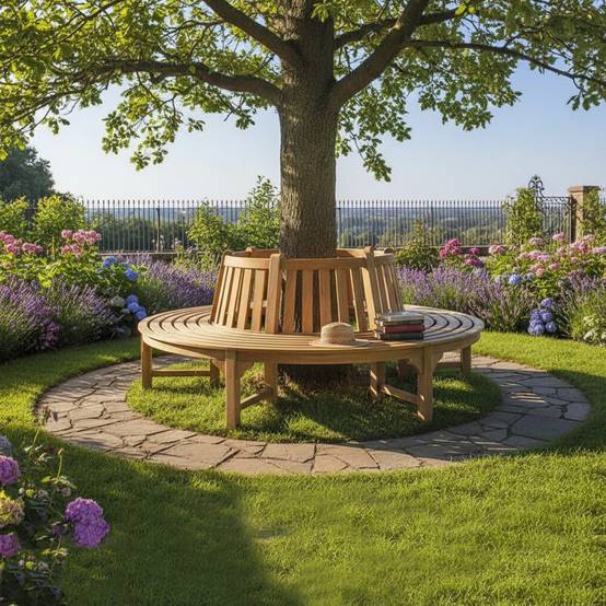 Teck'Attitude - Banc circulaire en teck massif tour d'arbre 360°, Westminster - TECK'Attitude - Imagen 5