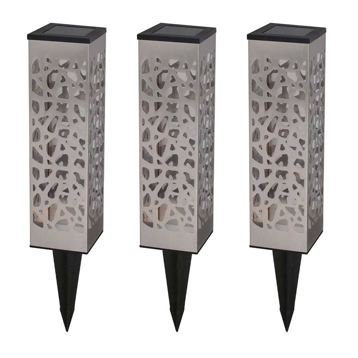 Lumisky - 3 Balises solaires à piquer ORGANIC INOX H31cm - Imagen 1