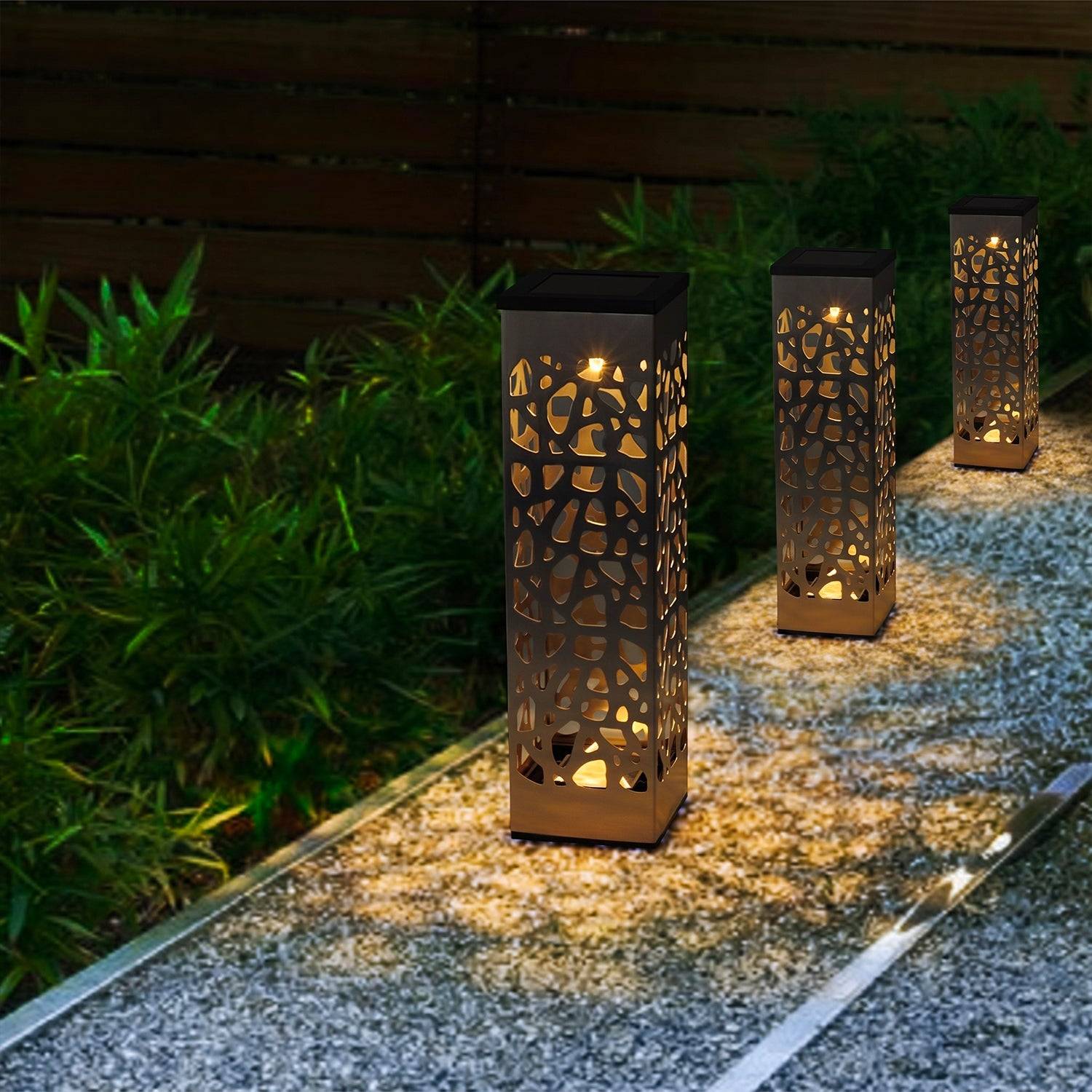 Lumisky - 3 Balises solaires à piquer ORGANIC INOX H31cm - Image 2