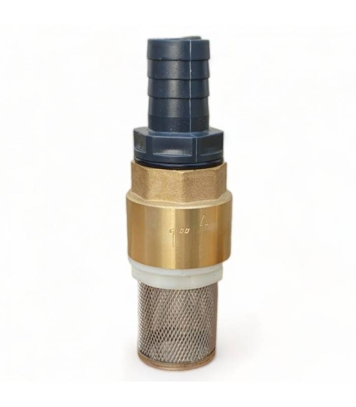 Clapet anti retour en laiton avec crépine et manchette, pour pompe - 1 pouce (25 mm) - Imagen 1