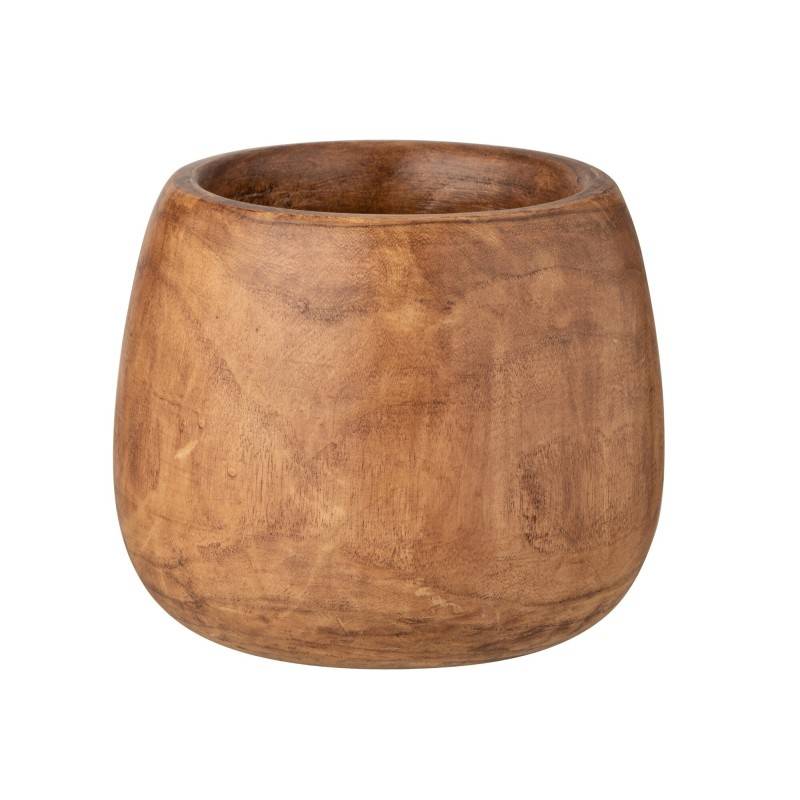 Pot en bois de paulownia brun 22x22x27cm - J-Line