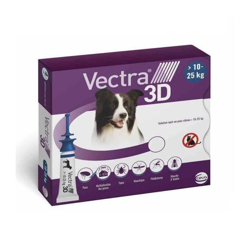 VECTRA 3D CHIEN (10-25 kg) 3 pipettes - Imagen 1