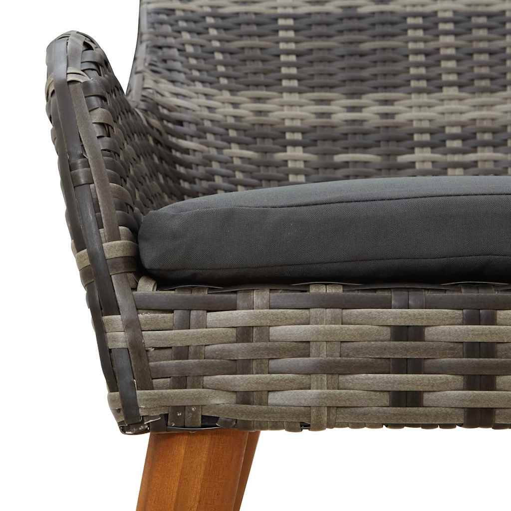 Ensemble Table et Chaises de Jardin 5 Pièces en Résine Tressée 4 Places Gris – ComfortXL Outdoor Living - Image 8