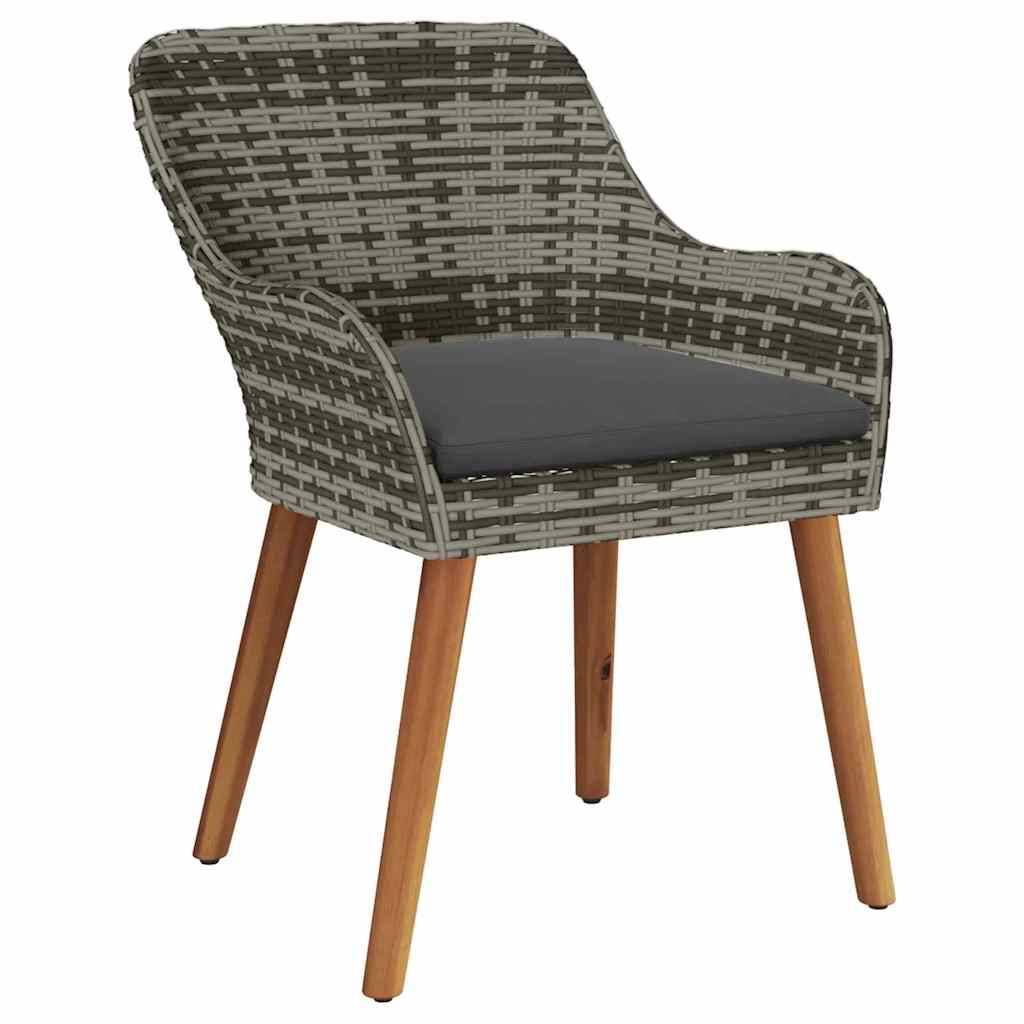 Ensemble Table et Chaises de Jardin 5 Pièces en Résine Tressée 4 Places Gris – ComfortXL Outdoor Living - Image 6
