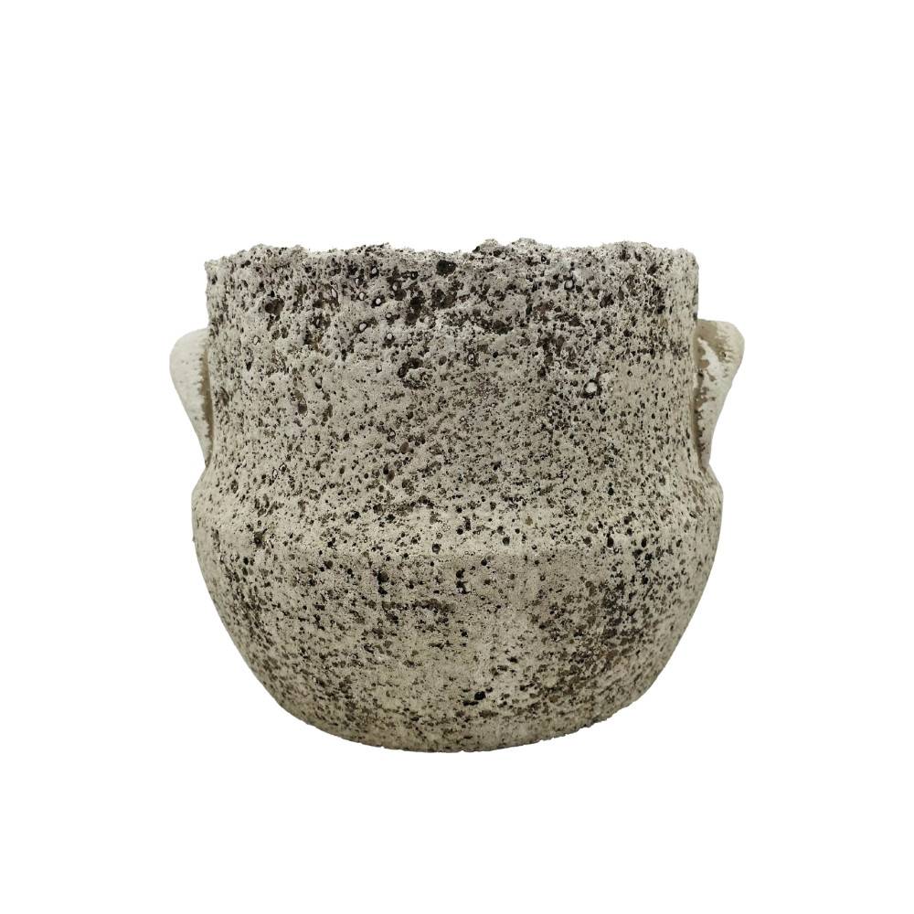 ~ Cache-pot "Antique" en béton gris vieilli Ø20 x 16 cm Chemin de campagne - Imagen 1