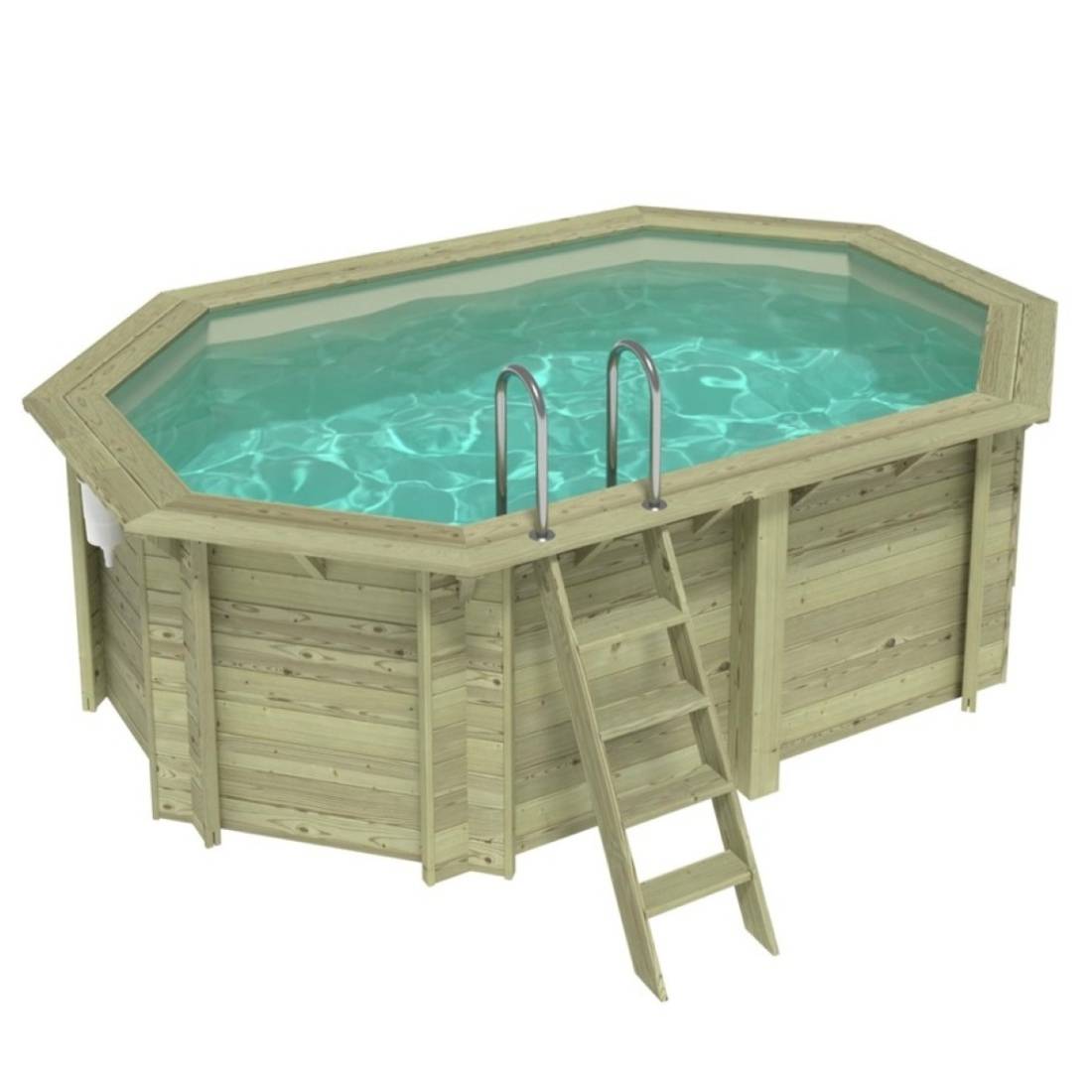 Altanka - Piscine hors sol en bois NEMO 4.3 x 3 - H.1.31 m, sable, cadre en métal - sans dalle - BAS7303OSPU3 - ALTANKA - Image 1