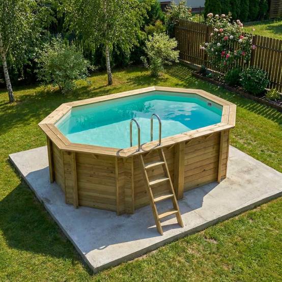 Altanka - Piscine hors sol en bois NEMO 4.3 x 3 - H.1.31 m, sable, cadre en métal - sans dalle - BAS7303OSPU3 - ALTANKA - Image 2