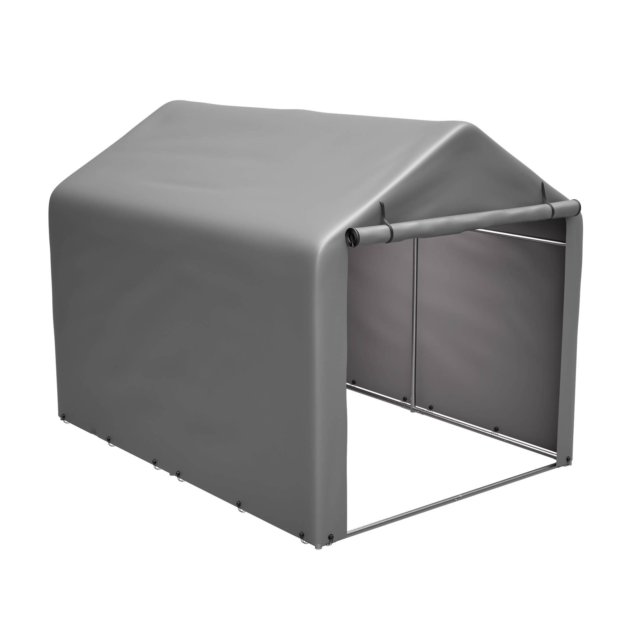 Garage à vélos 160x220x165cm cadre acier noir PE imperméable, porte roulante pour vélos et outils - Image 9