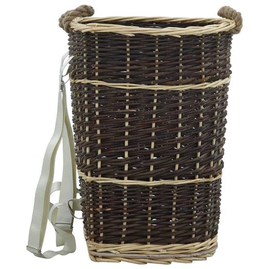 Sac à dos panier à bûches en osier naturel pour transport de bois 50 cm – ComfortXL Outdoor Living - Image 2