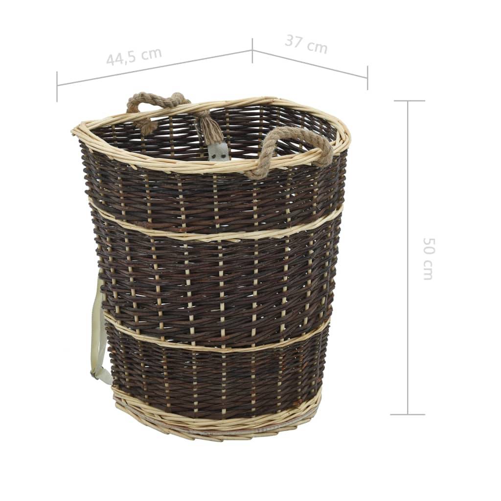 Sac à dos panier à bûches en osier naturel pour transport de bois 50 cm – ComfortXL Outdoor Living - Image 9