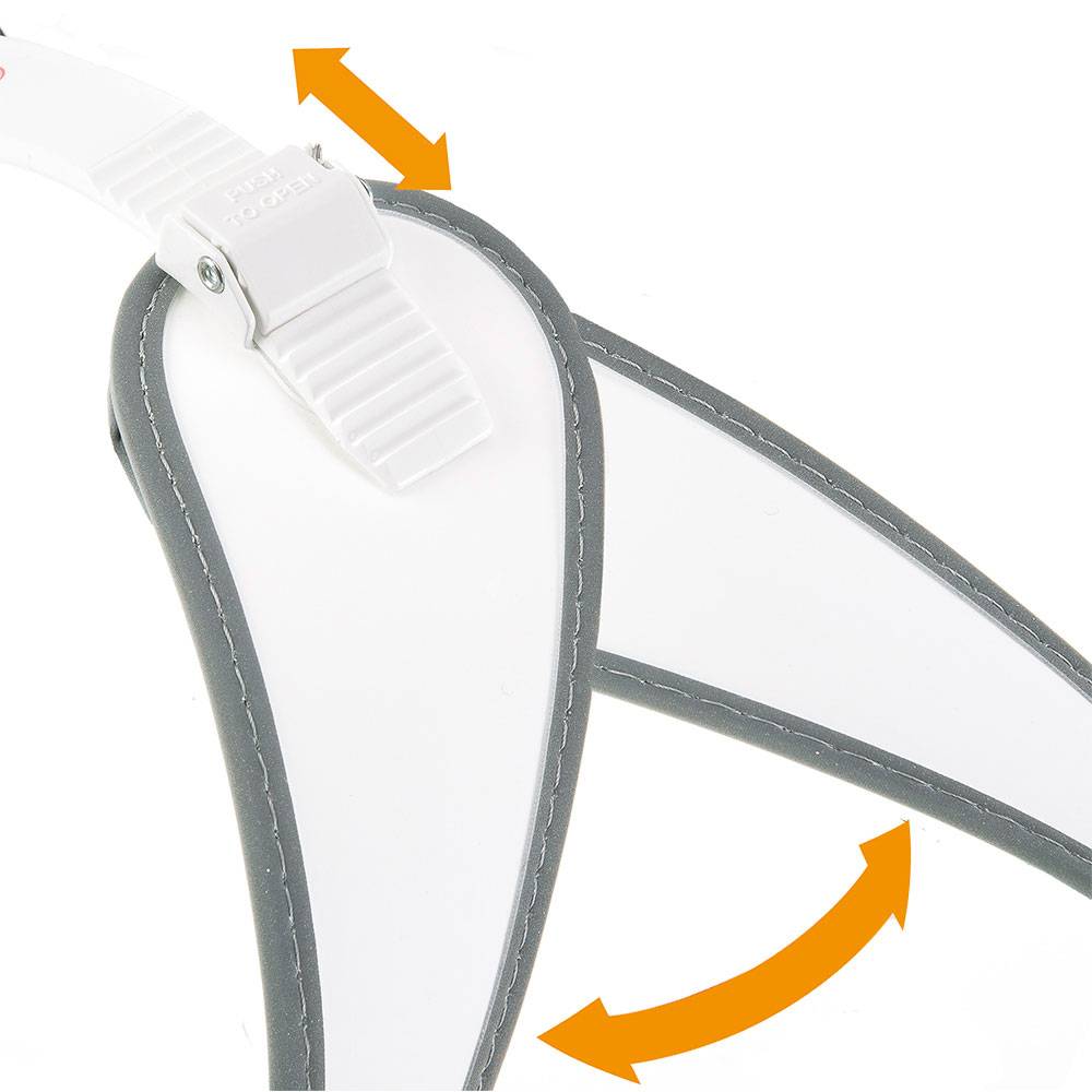 Ferplast - Ferplast Harnais ergonomique pour chiens AGILA 7, fermeture à double micro-régulation, eco-cuir élégant, bords refléchissants, A=B 63÷71 cm Blanc - Imagen 6